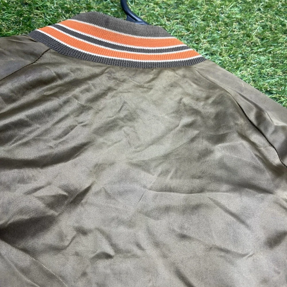 Vintage Cleveland Browns Chalk Line Jacket Mens Medium Satin Bomber NFL 90s